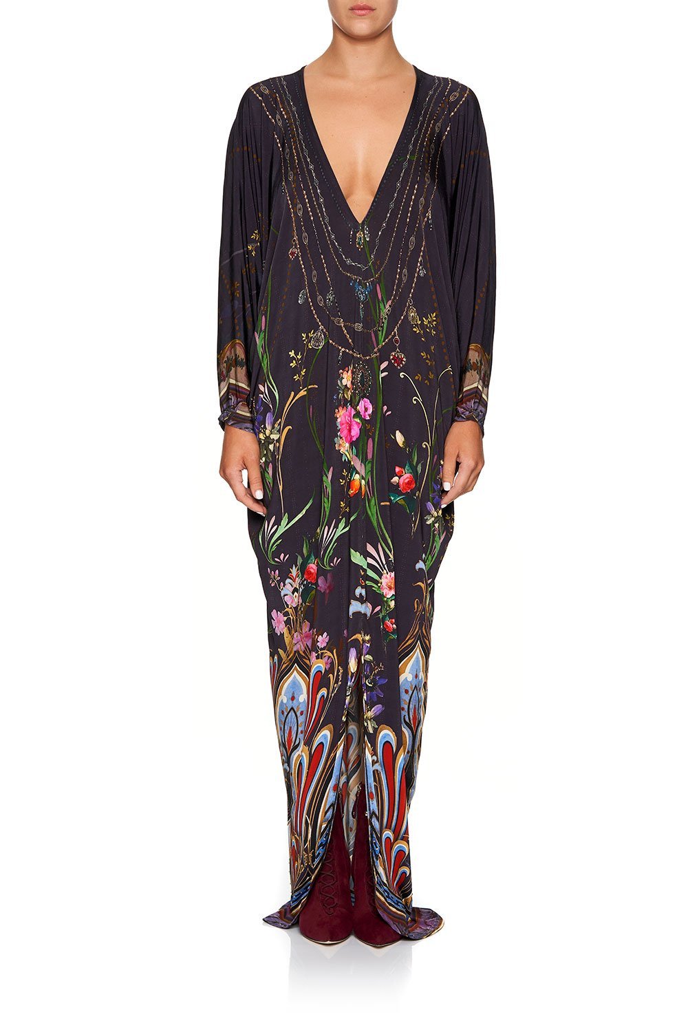 CAMILLA DOLMAN SLEEVE JERSEY DRESS WILD FLOWER