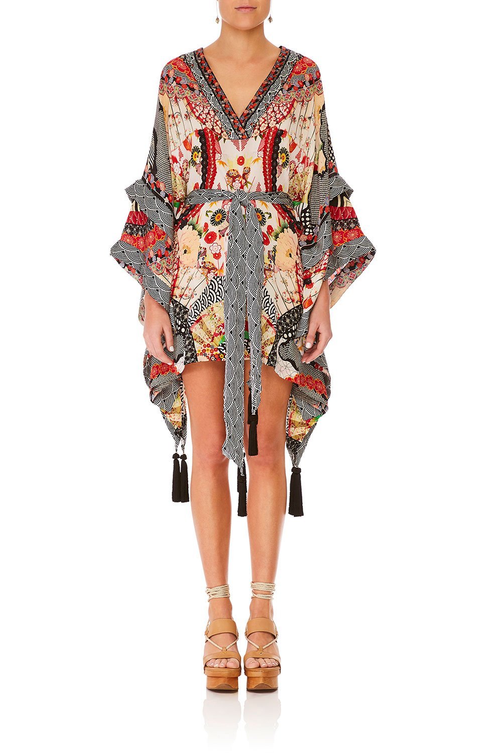CAMILLA VINTAGE VIXEN DOUBLE LAYER KIMONO SLEEVE DRESS