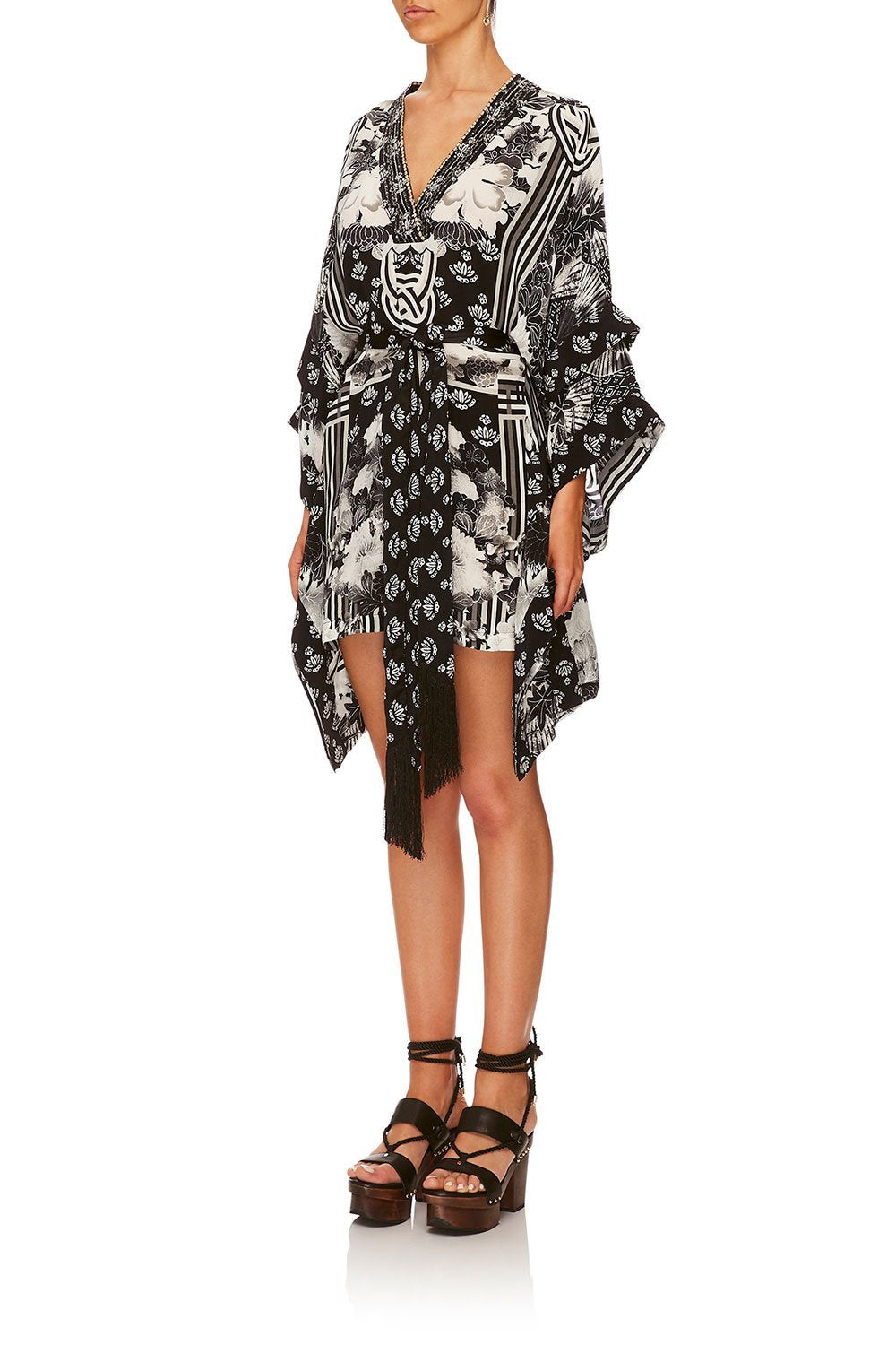 CAMILLA WILD MOONCHILD DOUBLE LAYER KIMONO SLEEVE DRESS