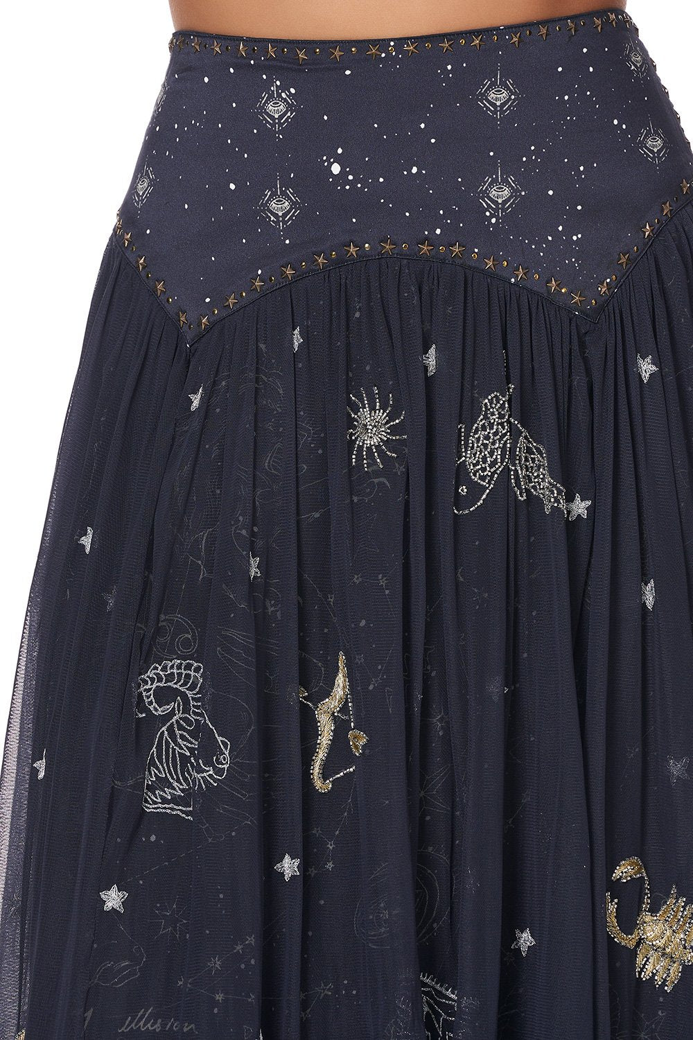 DOUBLE LAYER MAXI SKIRT WITH SHAPED YOKE ITS A SIGN