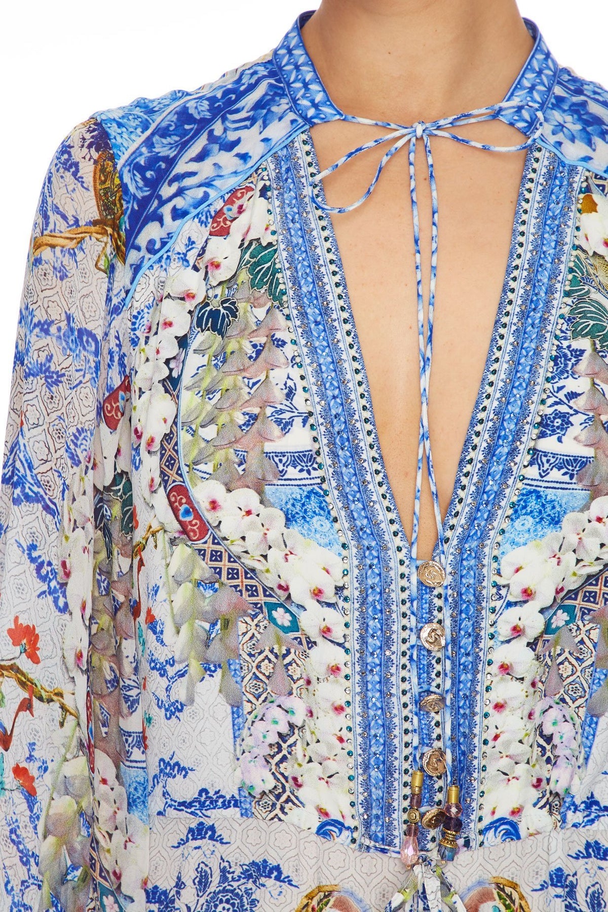 CAMILLA DRAWSTRING BUTTON UP DRESS GEISHA GATEWAYS