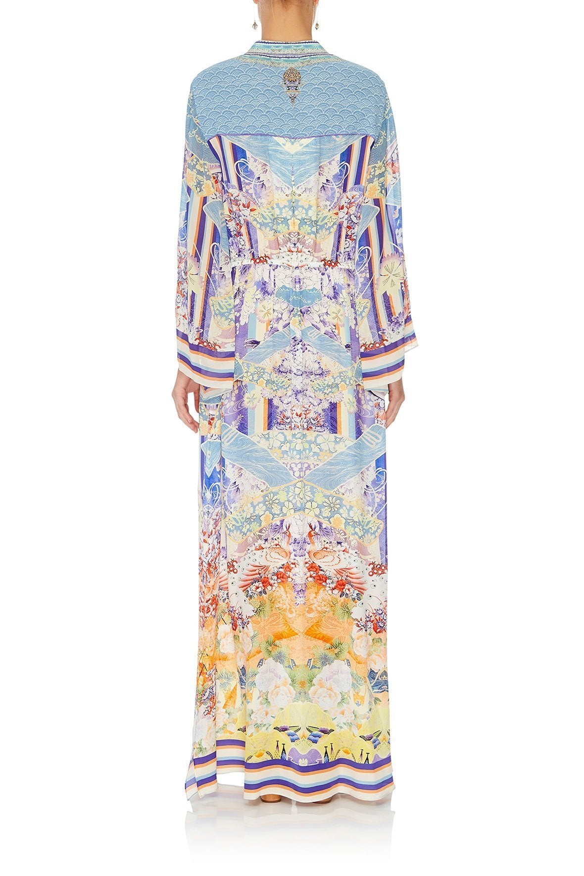 DRAWSTRING BUTTON UP DRESS GIRL IN THE KIMONO