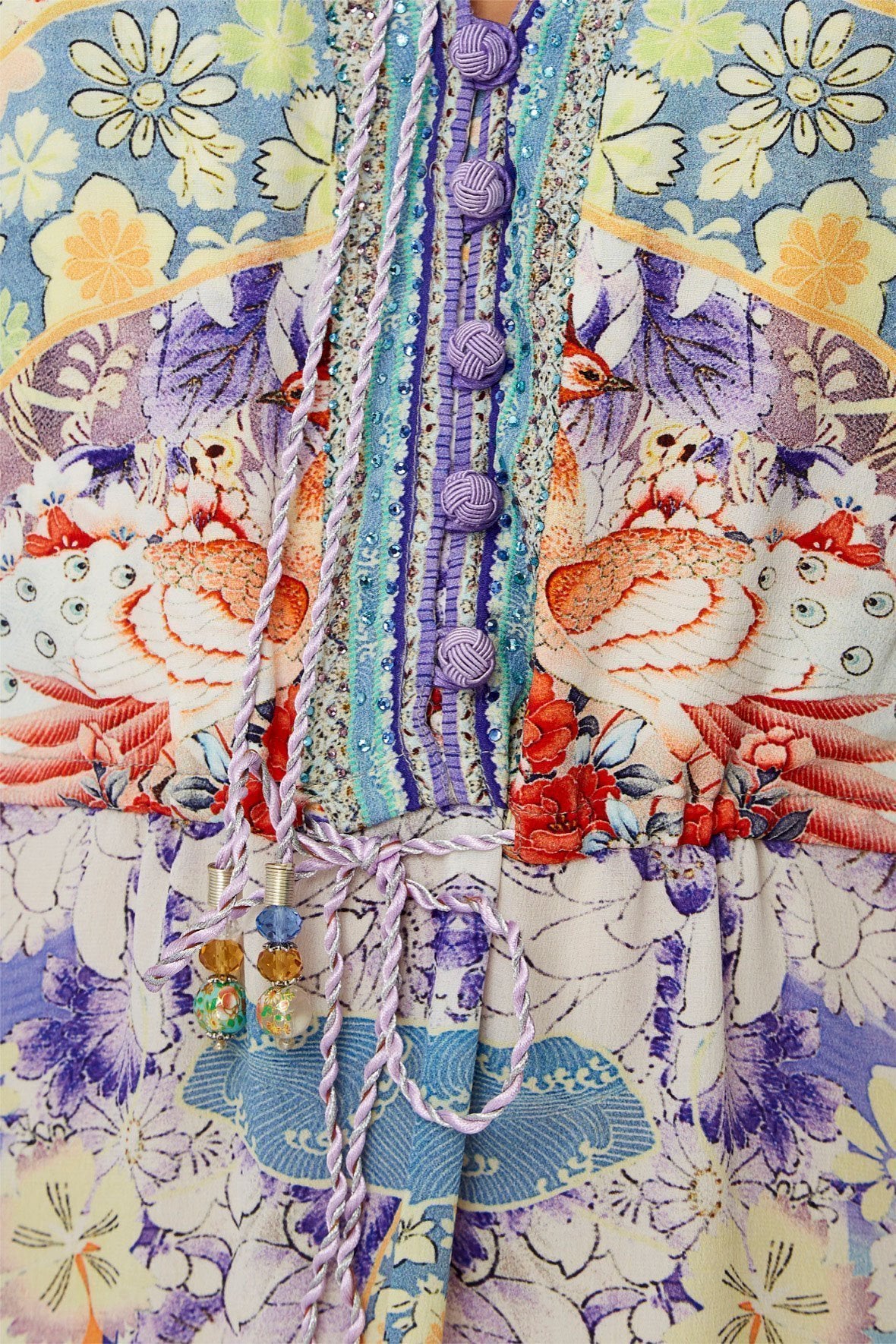 DRAWSTRING BUTTON UP DRESS GIRL IN THE KIMONO