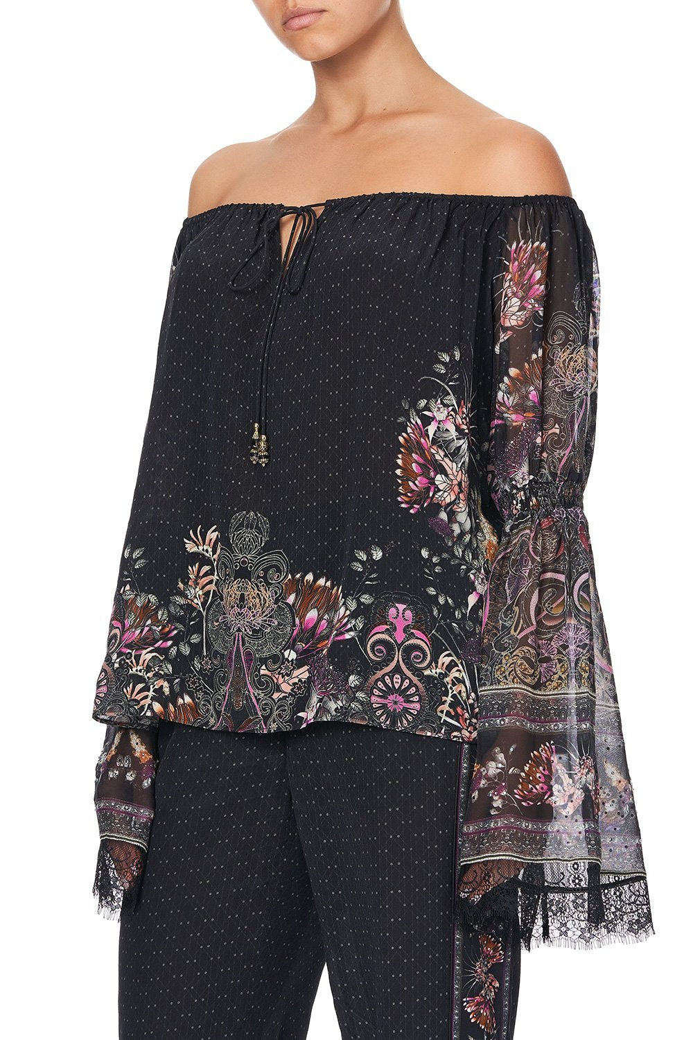 DROP SHOULDER BELL SLEEVE TOP RESTLESS NIGHTS