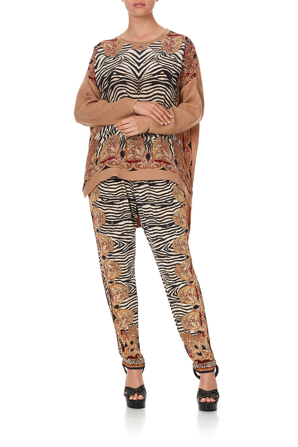 DROP SHOULDER BOX KNIT WILD FIRE