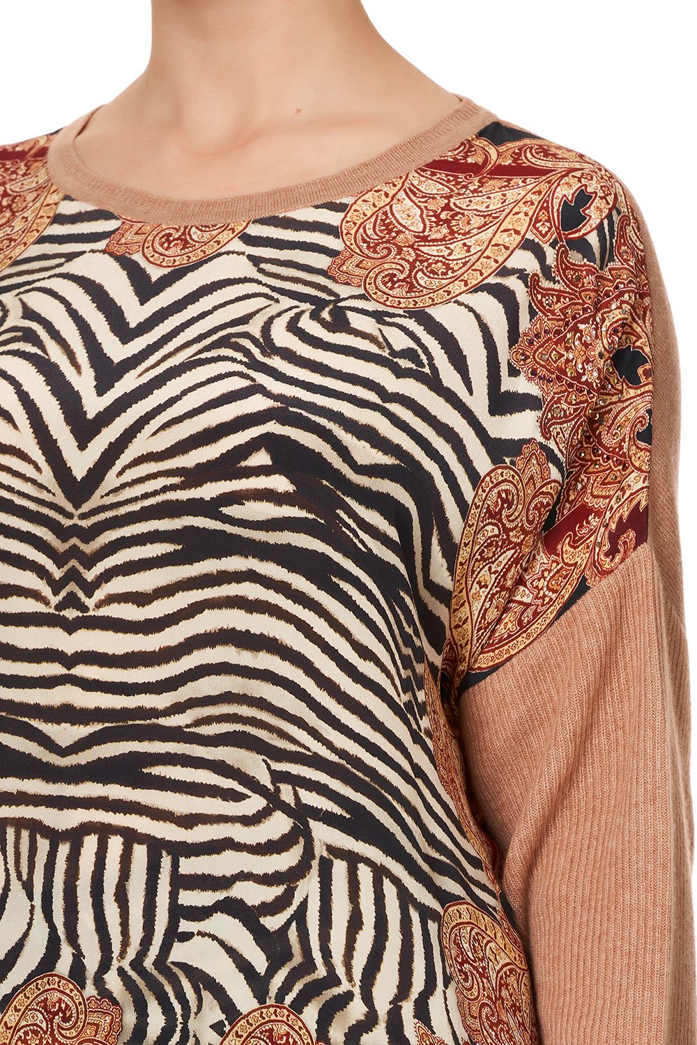 DROP SHOULDER BOX KNIT WILD FIRE