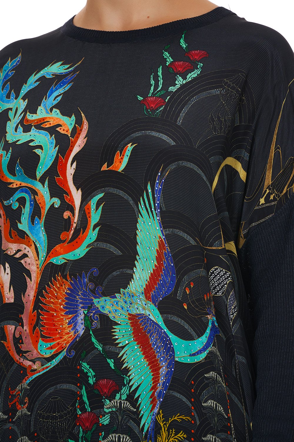 DROP SHOULDER BOX KNIT WISE WINGS