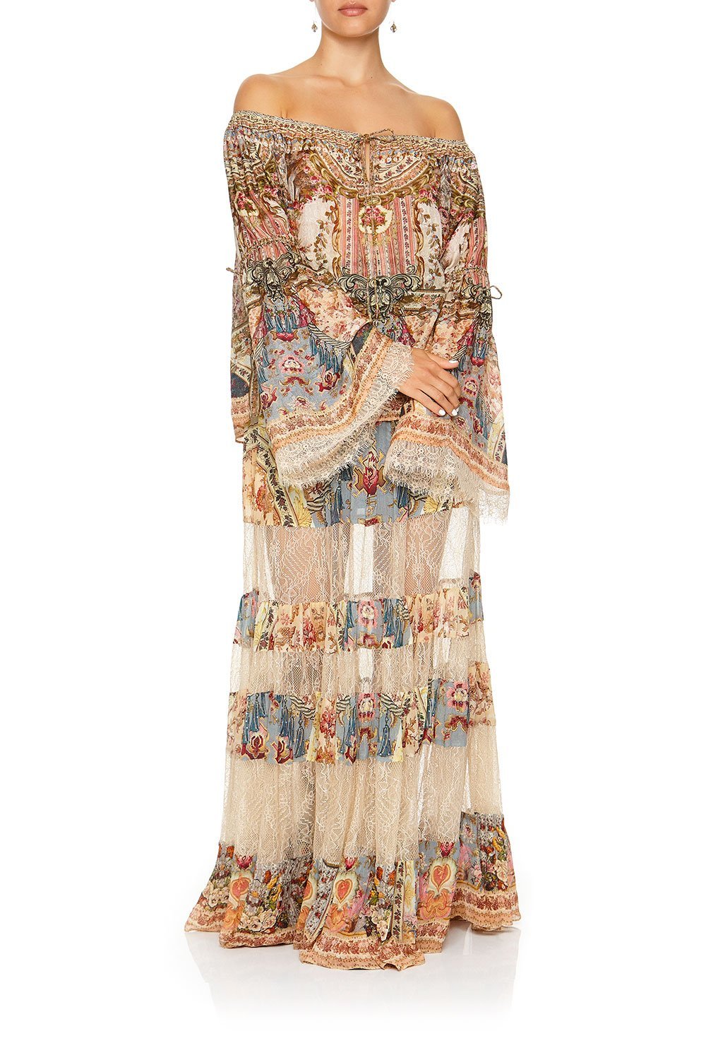 DROP SHOULDER TIE SLEEVE TOP JEANNE QUEEN