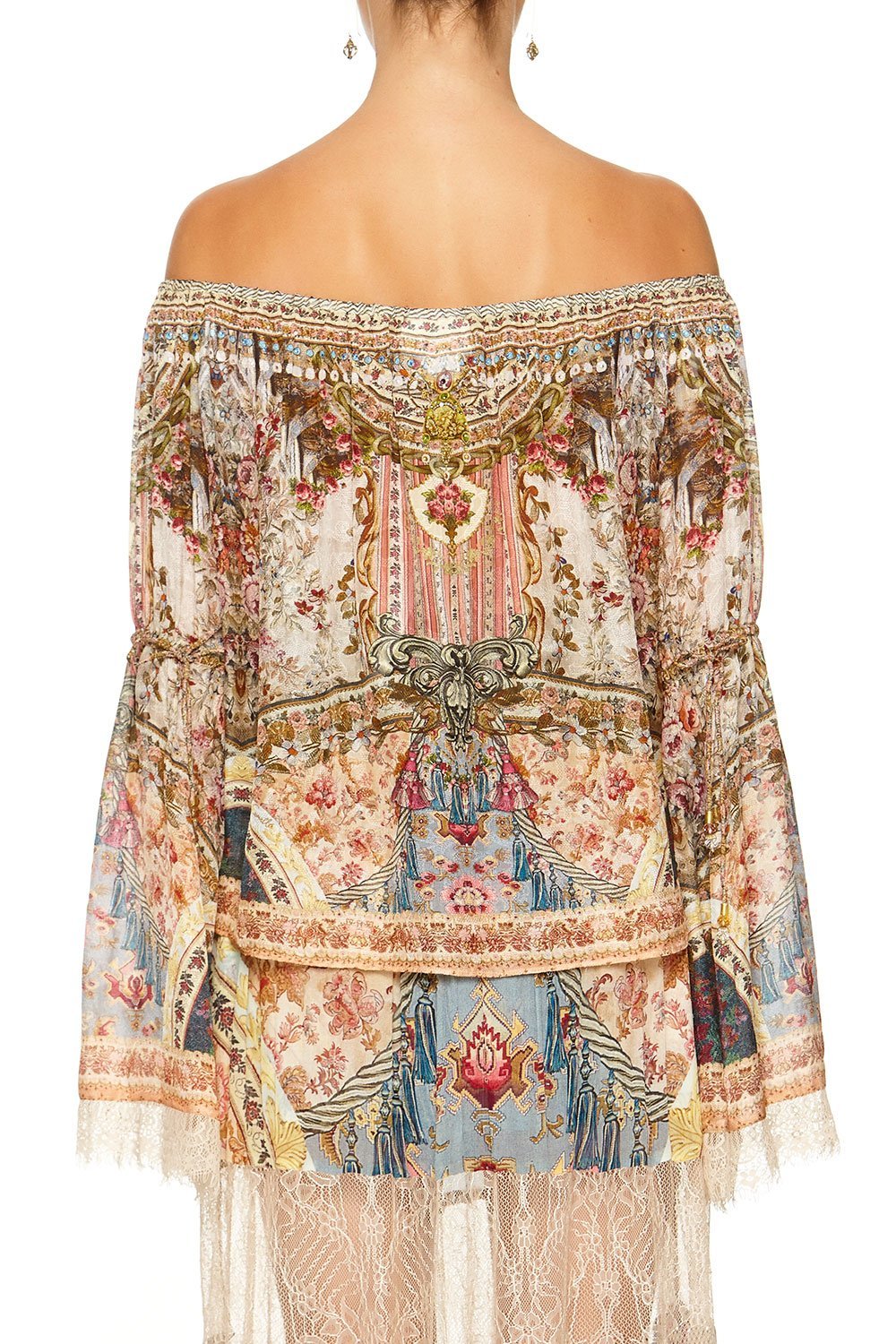 DROP SHOULDER TIE SLEEVE TOP JEANNE QUEEN