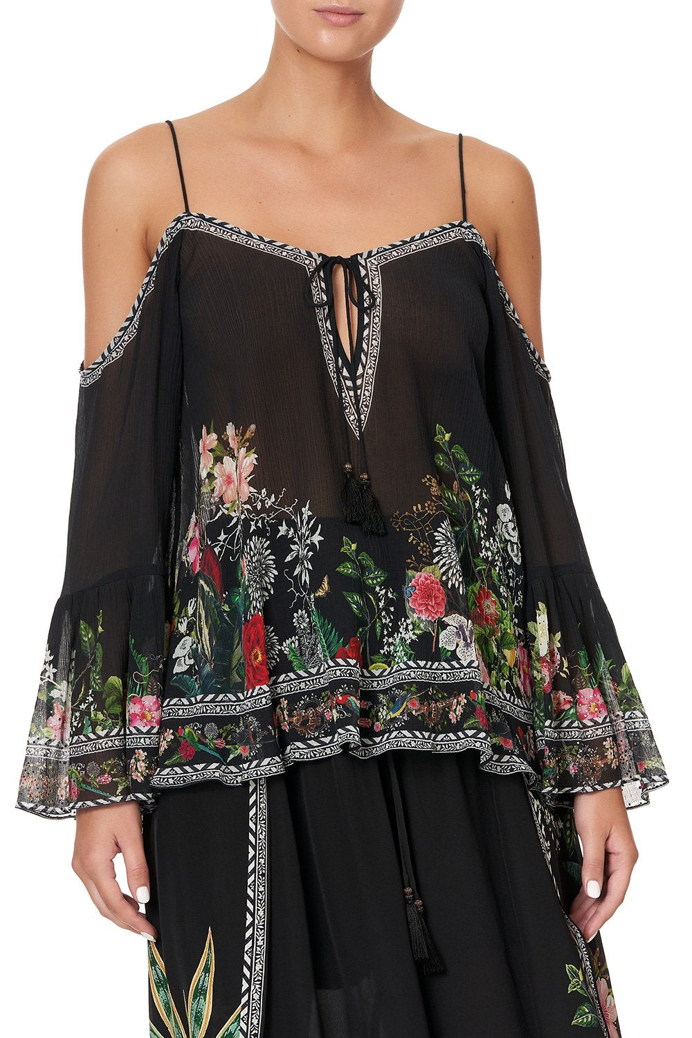 DROP SHOULDER TOP RAISED WITH WOLVES