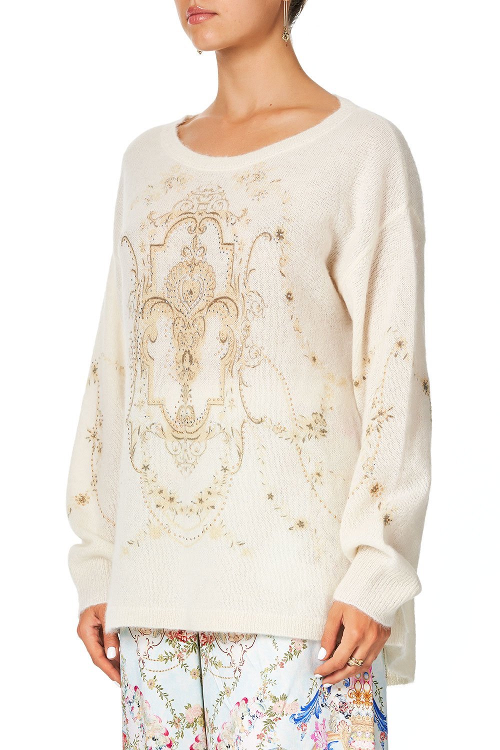 CAMILLA EMBELLISHED KNIT IVORY