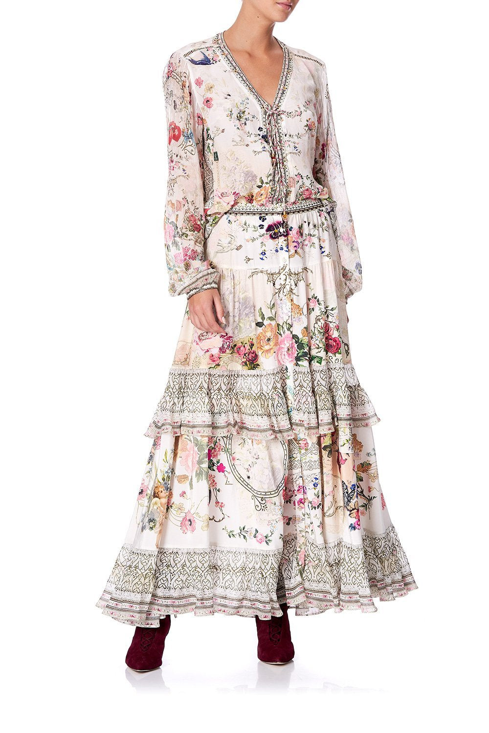 PEASANT BLOUSE WITH FRONT LACING JARDIN POSTCARDS