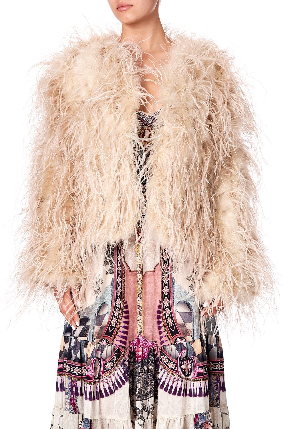 FEATHER JACKET VIOLET CITY