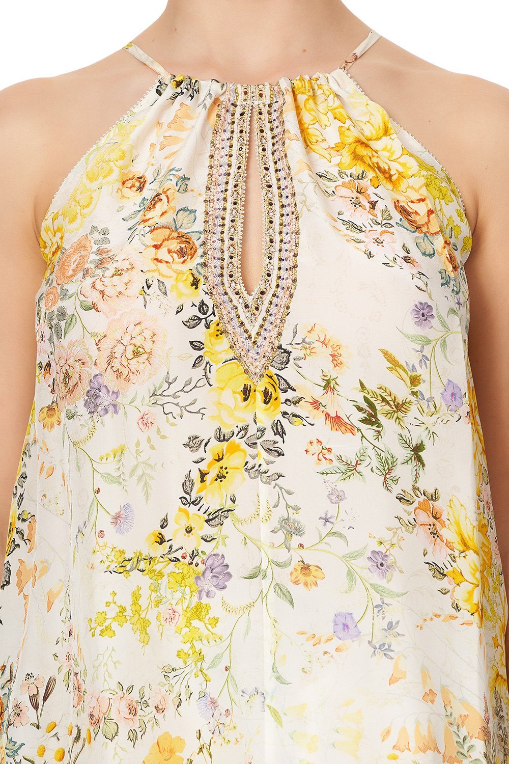 FLARED CAMI W NECK TIE IN THE HILLS OF TUSCANY