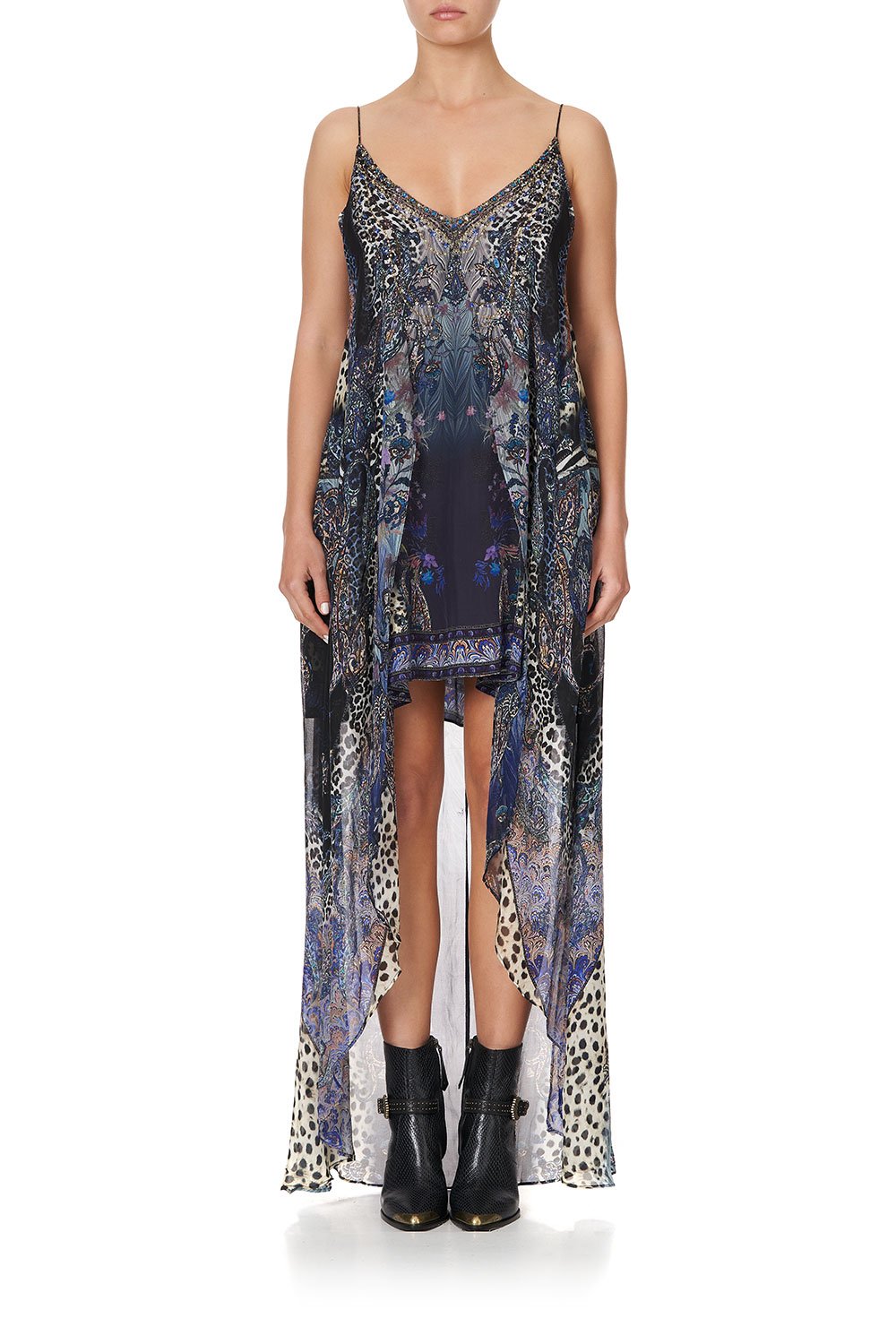 FLARED MINI WITH SHEER OVERLAY FESTIVAL EXPRESS