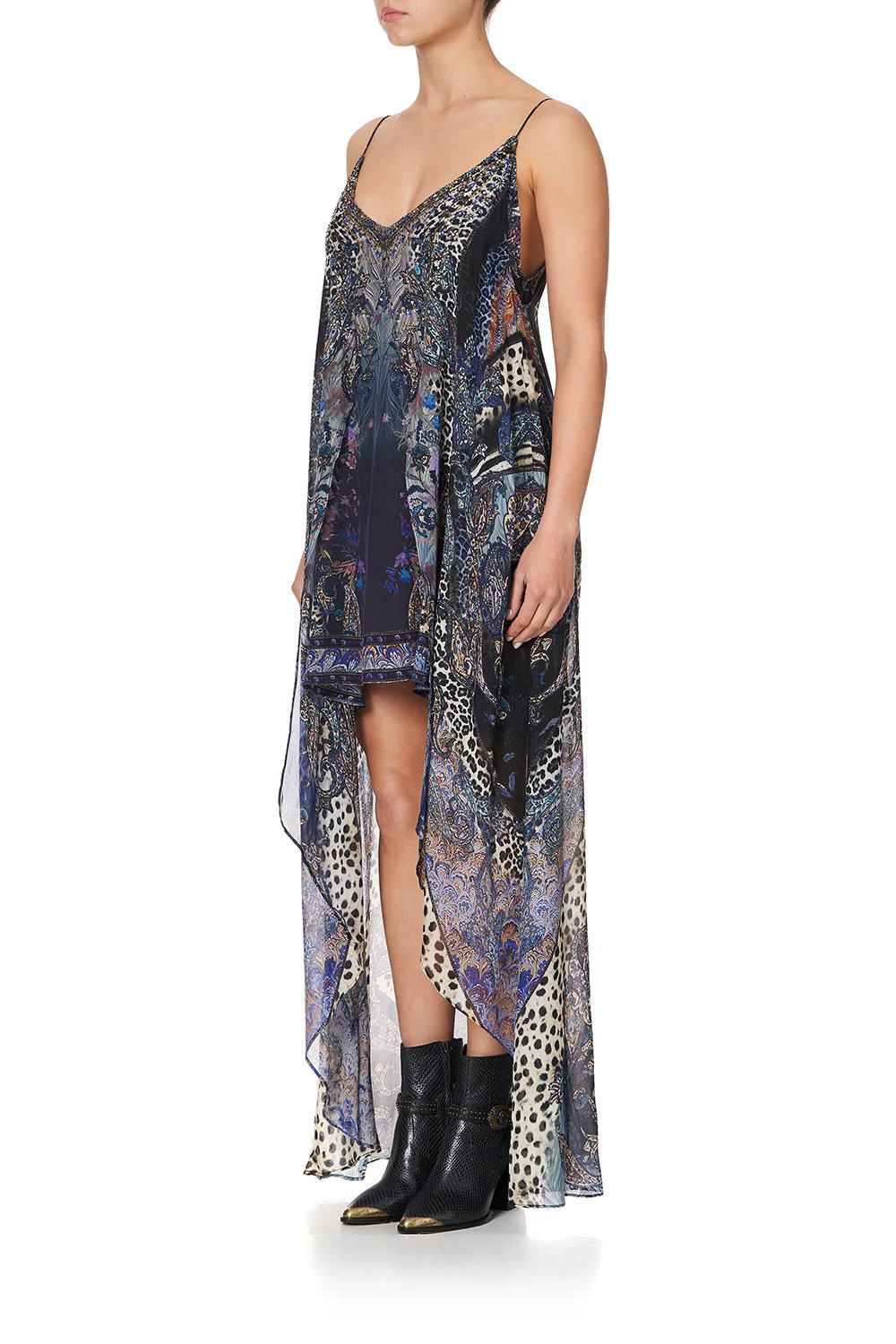 FLARED MINI WITH SHEER OVERLAY FESTIVAL EXPRESS