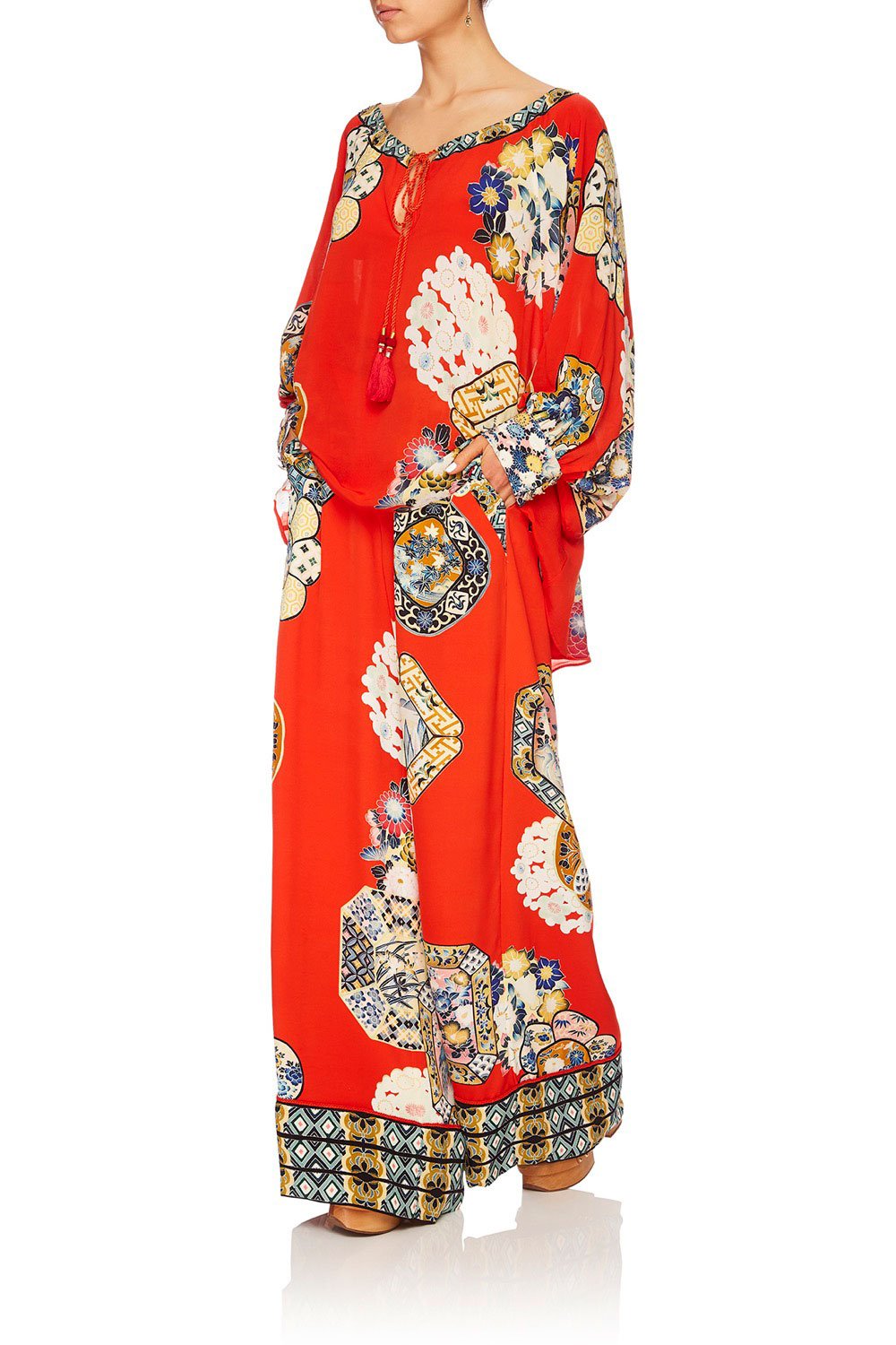 CAMILLA FOUND IN TRANSLATION RAGLAN SLEEVE BLOUSE WCUFF