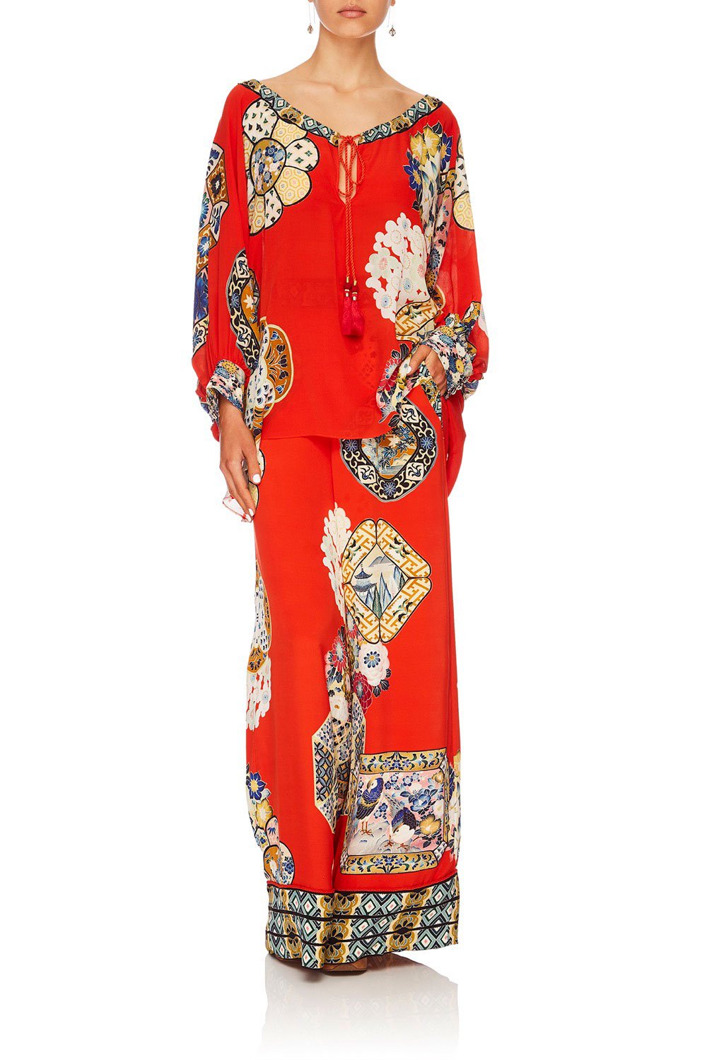 CAMILLA FOUND IN TRANSLATION RAGLAN SLEEVE BLOUSE WCUFF