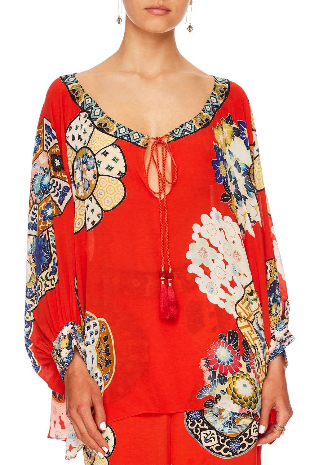 CAMILLA FOUND IN TRANSLATION RAGLAN SLEEVE BLOUSE WCUFF