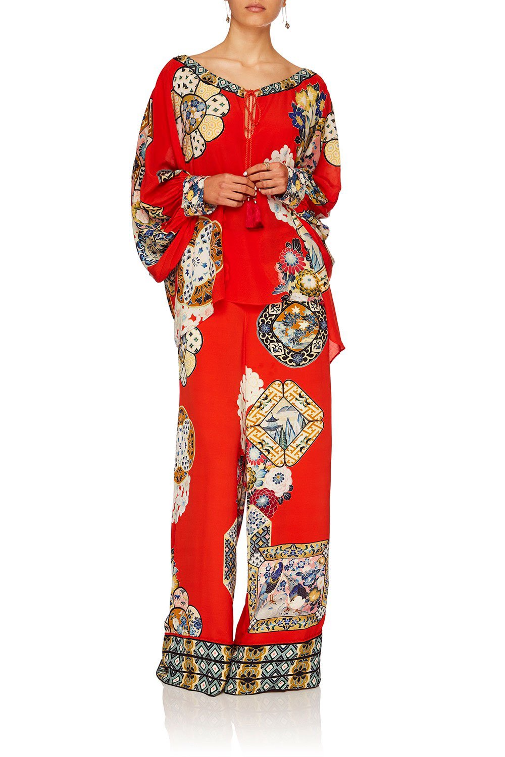 CAMILLA FOUND IN TRANSLATION RAGLAN SLEEVE BLOUSE WCUFF