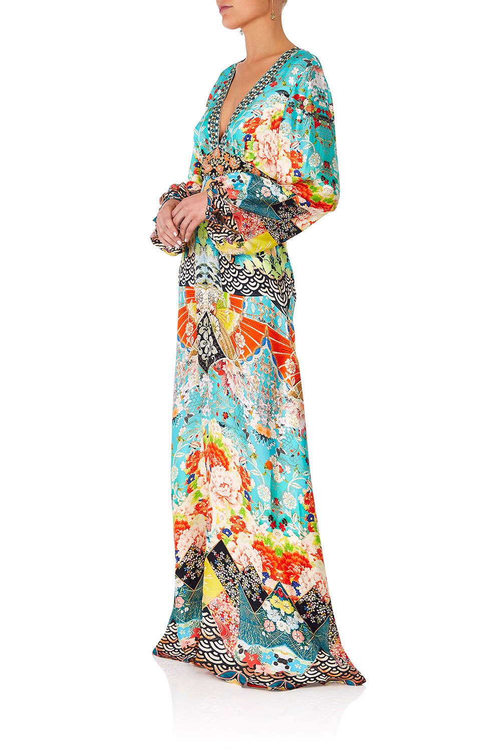 CAMILA GALAXY GIRL PRINTED LANTERN SLEEVE DRESS