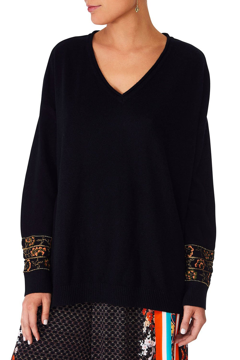 Nude Shirt Insert Crew Neck Jumper - Kamilla