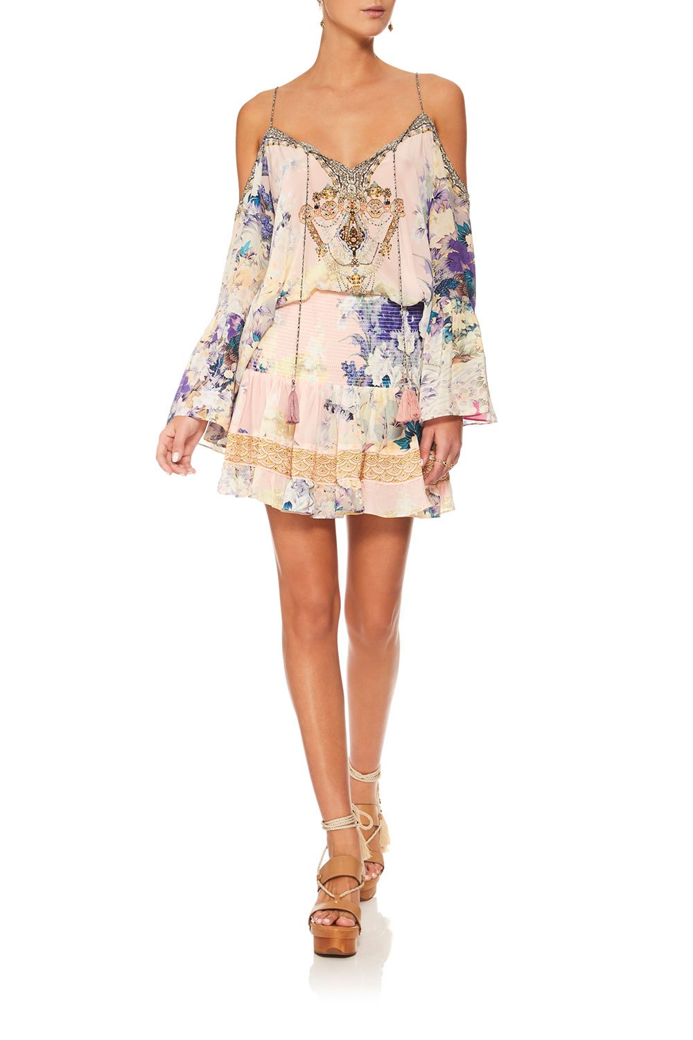 CAMILLA HARAJUKU HEIRESS SHORT SHIRRED SKIRT