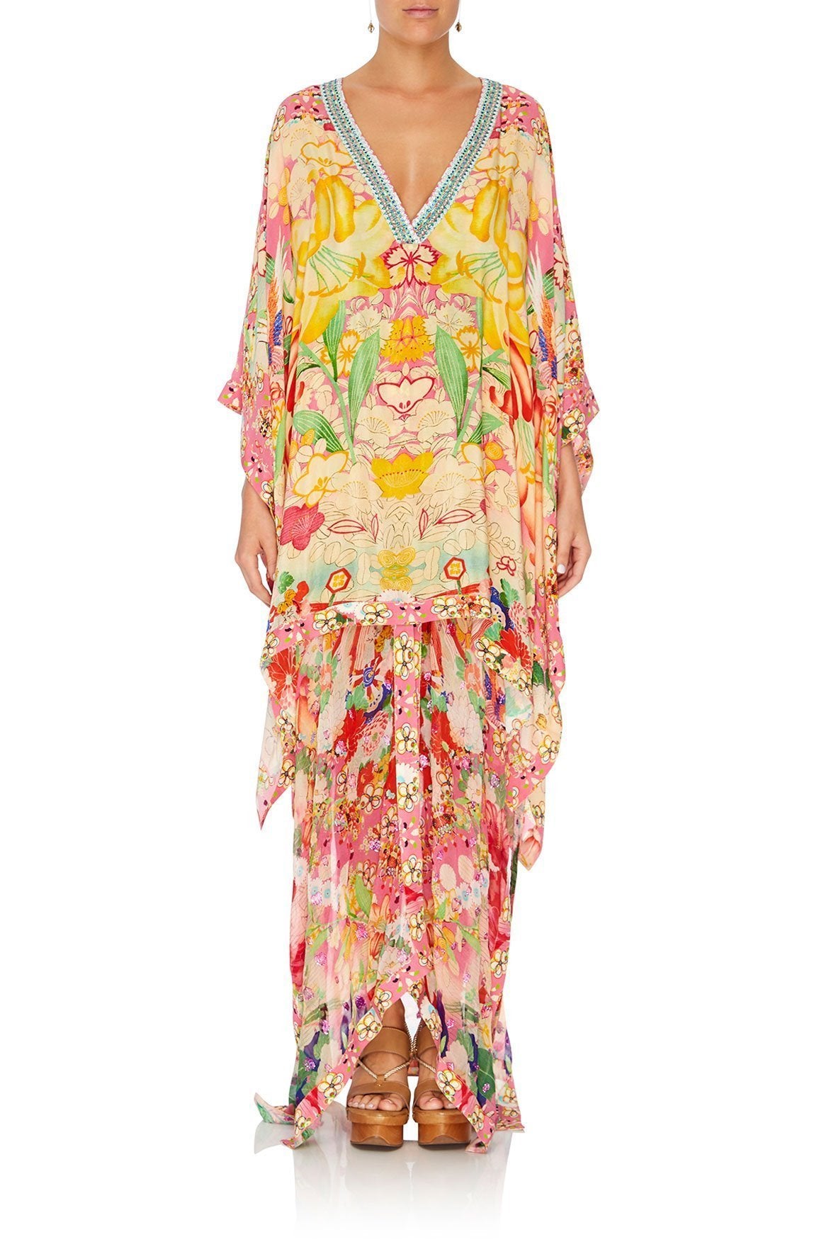 HIGH LOW HEM V-NECK KAFTAN KIMONO KISSES