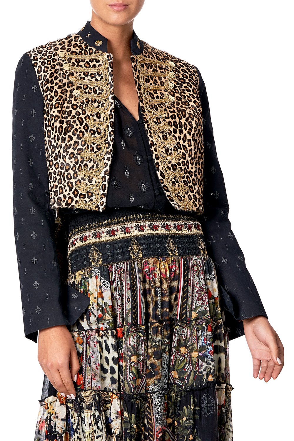 MANDARIN COLLAR JACKET MARAIS AT MIDNIGHT