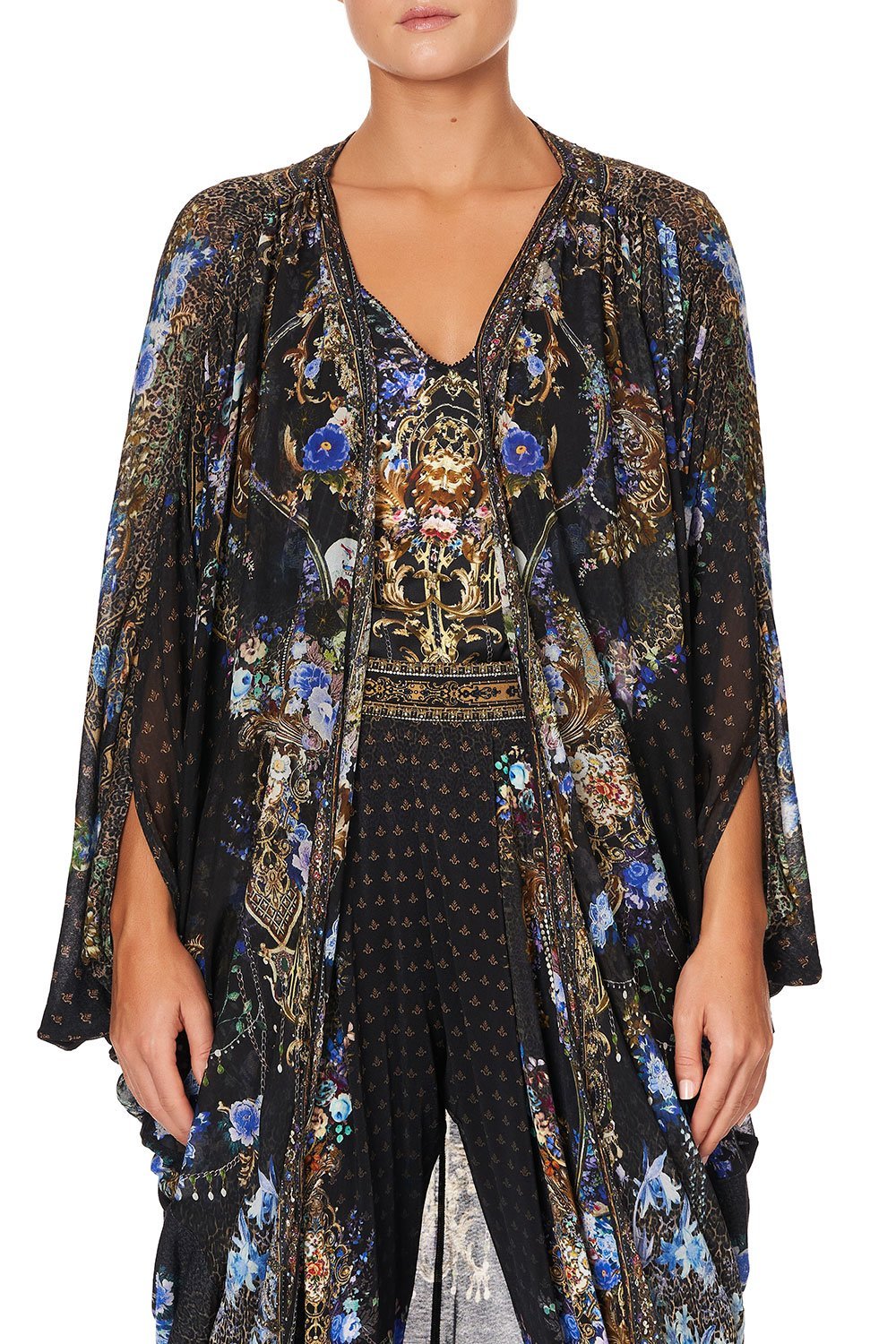 JERSEY BACK PANEL WITH SILK FRONT LONG LINE GATHERED LAYER PALACE PLAYHOUSE