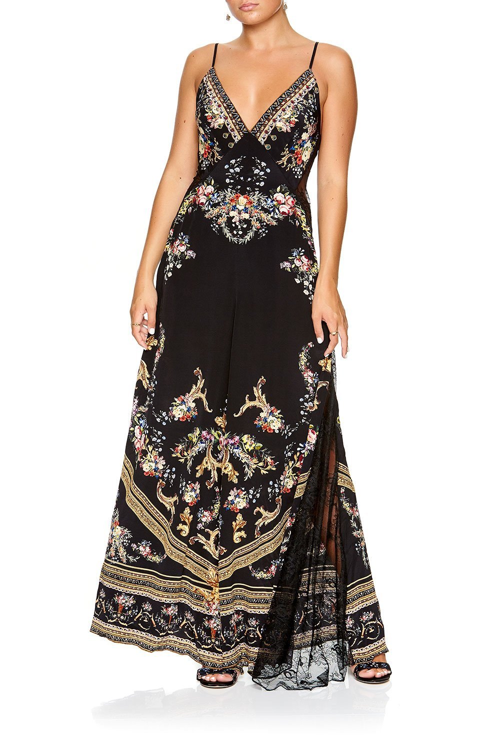 CAMILLA JUMPSUIT WITH LACE INSERT FRIEND IN FLORA