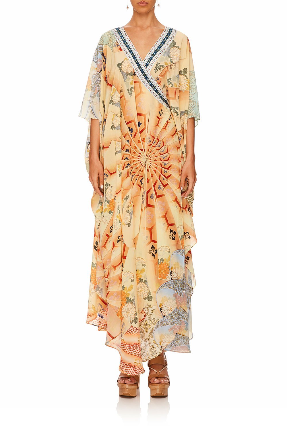 CAMILLA FOR THE FANS KAFTAN W WRAP FRONT & TIE BACK