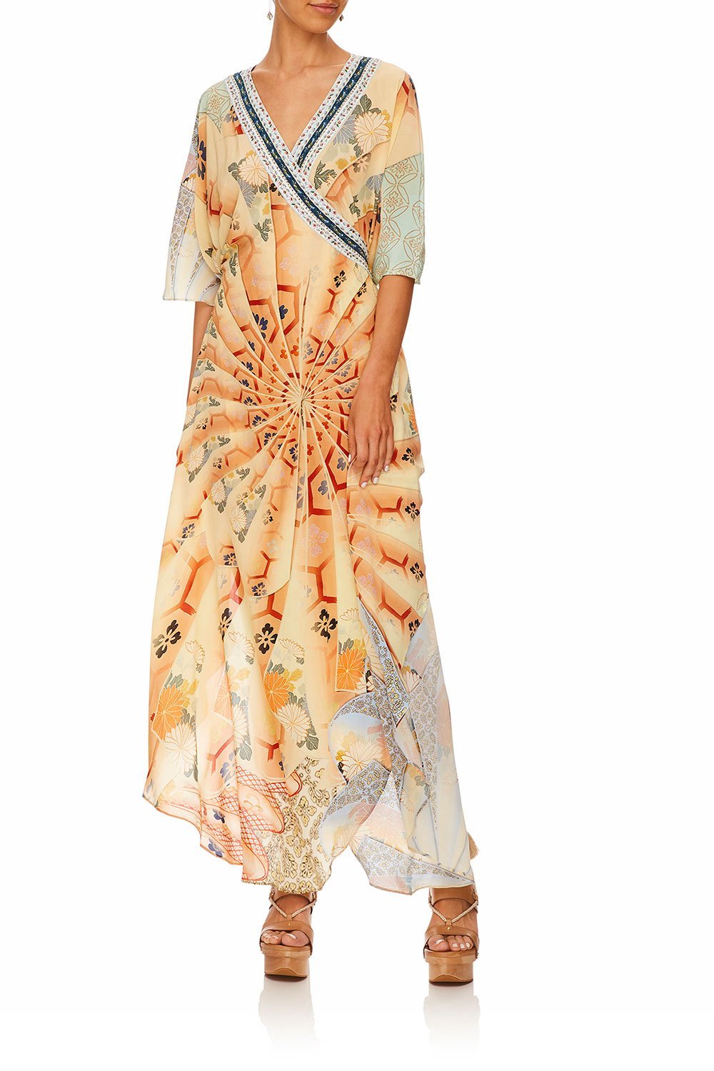 CAMILLA FOR THE FANS KAFTAN W WRAP FRONT & TIE BACK