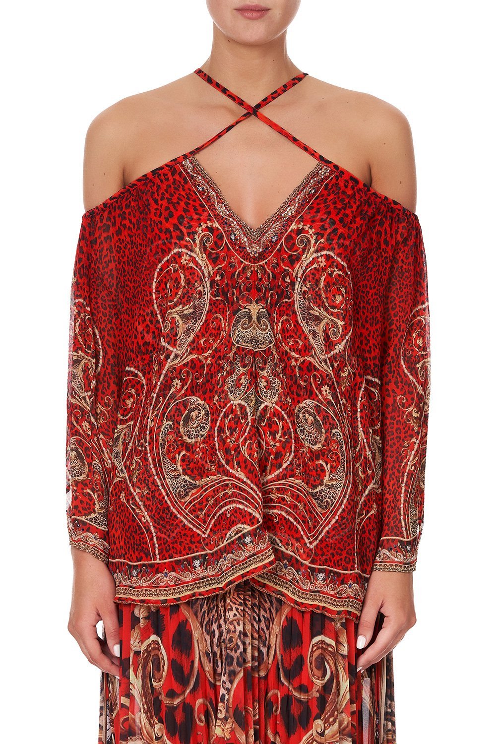 KEYHOLE OFF SHOULDER BLOUSE SLAVE TO THE RHYTHM