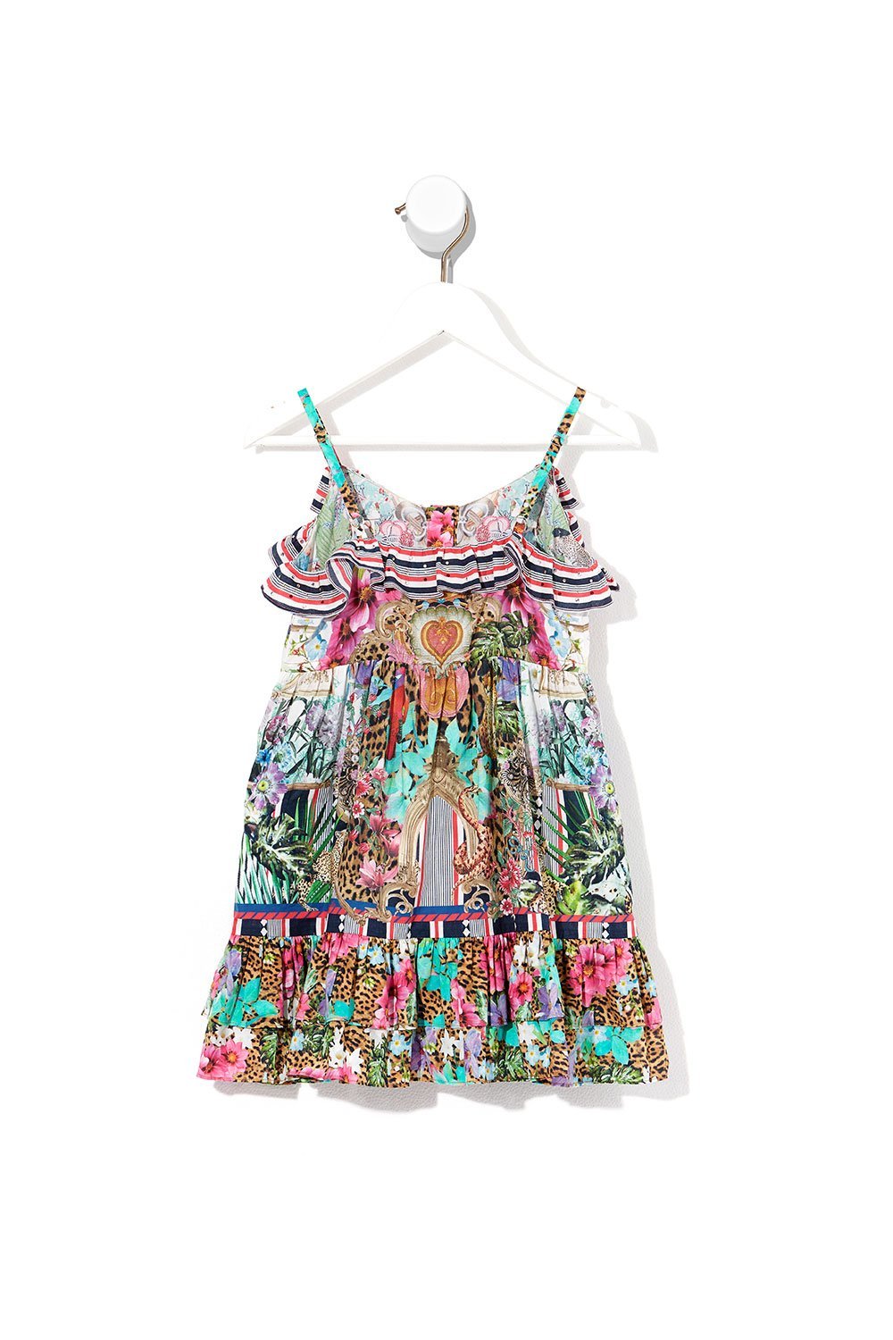 CAMILLA KIDS BUTTON THROUGH FRILL DRESS CHAMPAGNE COAST