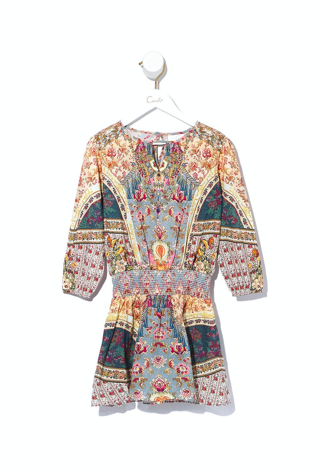 KIDS RELAXED SHIRRED WAIST DRESS JEANNE QUEEN