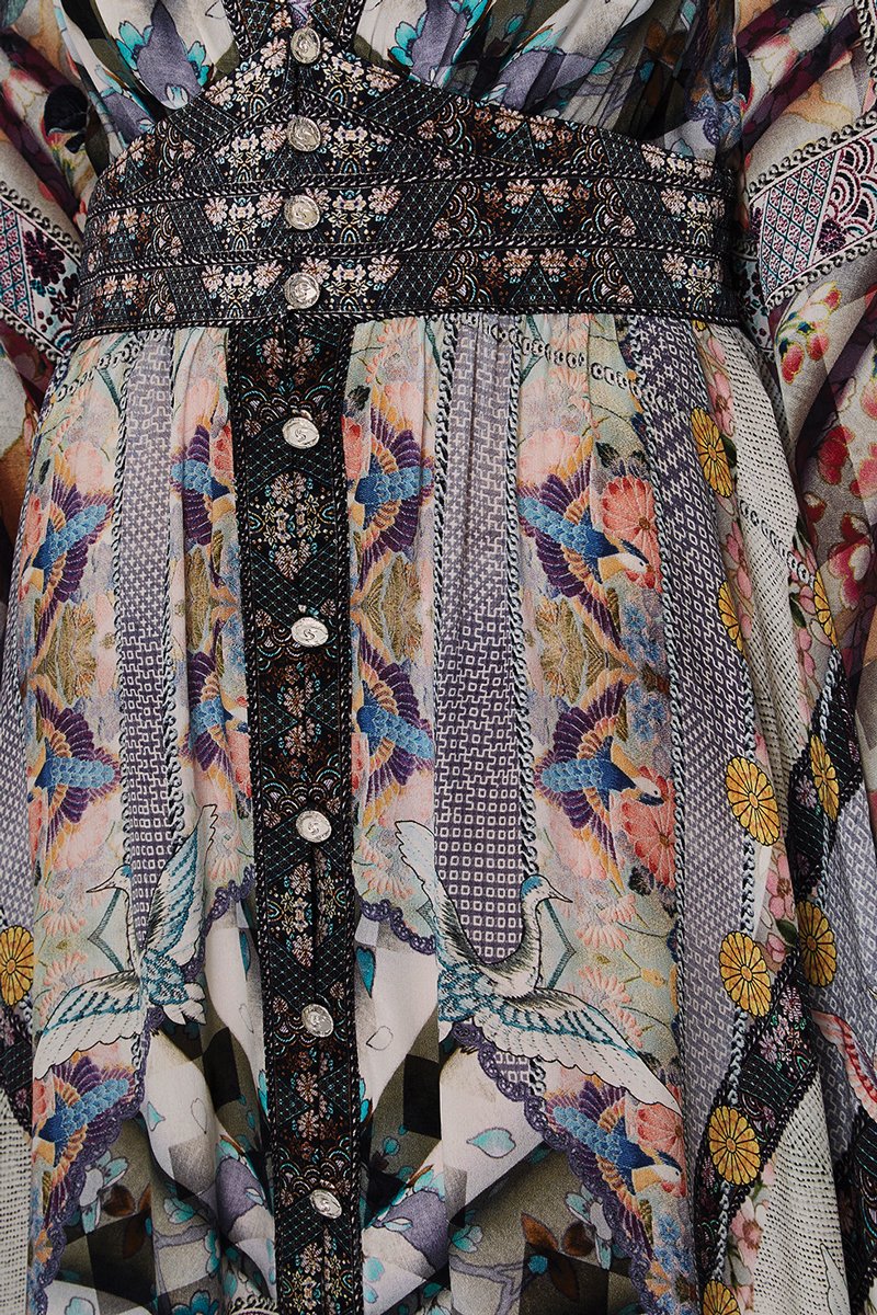 CAMILLA IN HER SHOES KIMONO SLEEVE DRESS W SHIRRING DETAIL