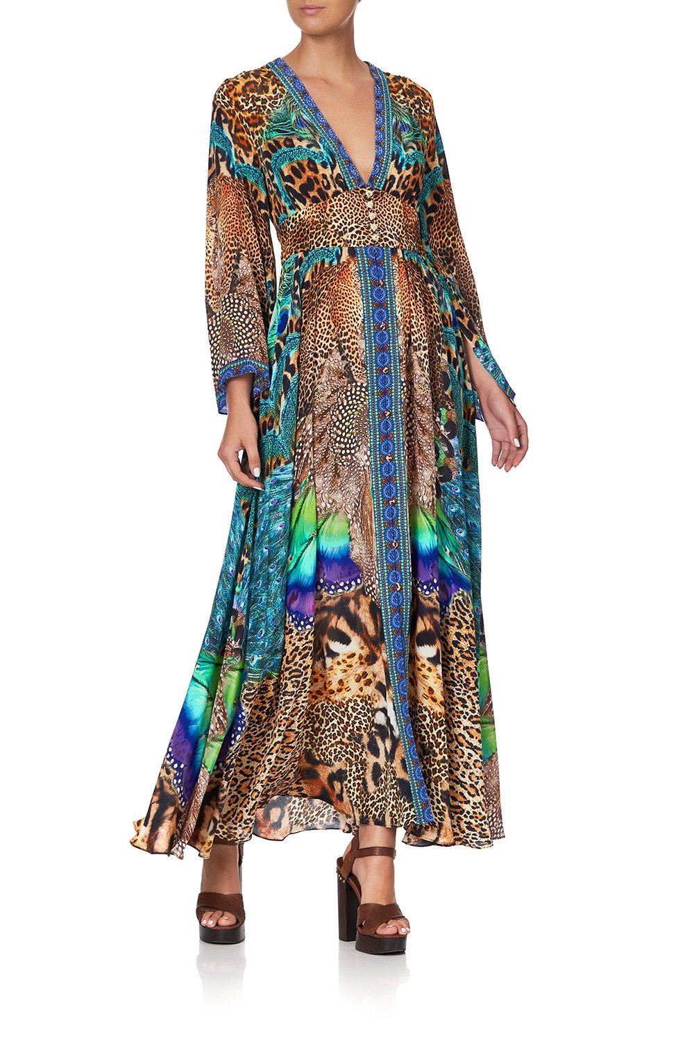 KIMONO SLEEVE DRESS WITH SHIRRING DETAIL MOTHER XANADU