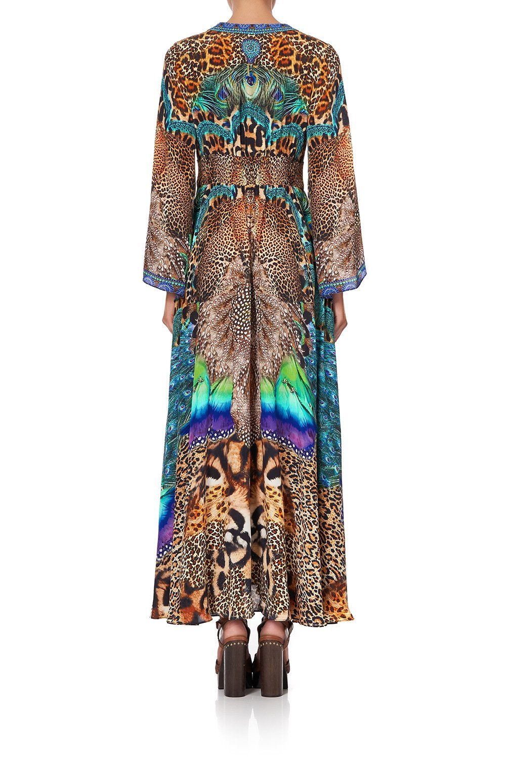 KIMONO SLEEVE DRESS WITH SHIRRING DETAIL MOTHER XANADU