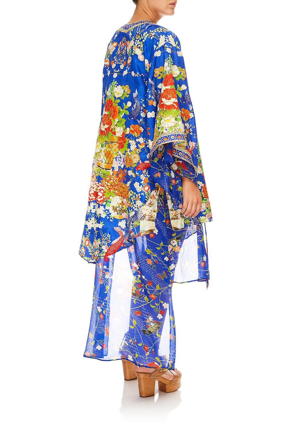 CAMILLA KIMONO W/ LONG UNDER LAYER PLAYING KOI