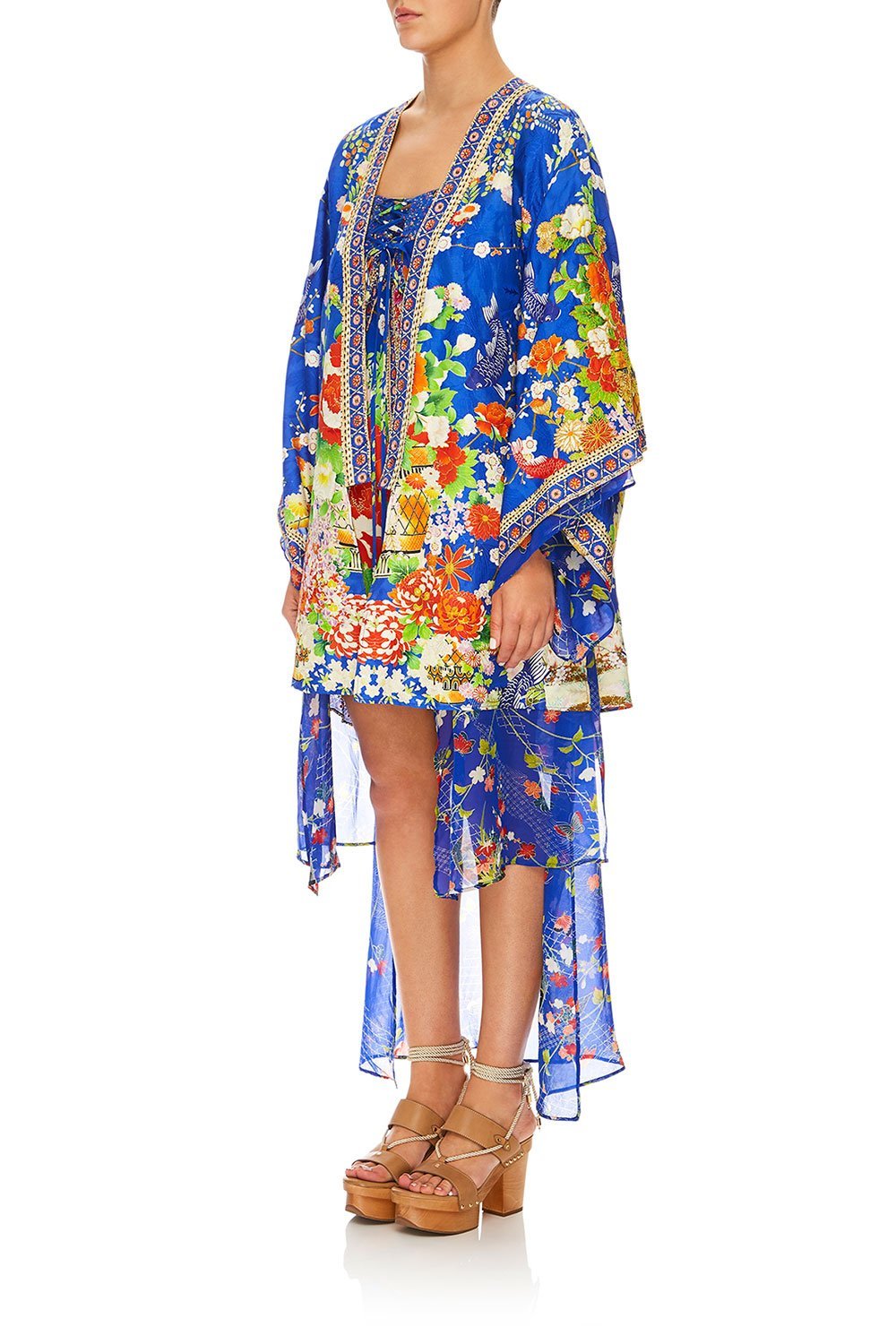 CAMILLA KIMONO W/ LONG UNDER LAYER PLAYING KOI
