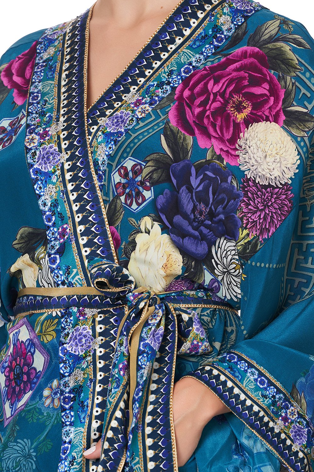 KIMONO WITH TIE BELT LUNAR GAZING