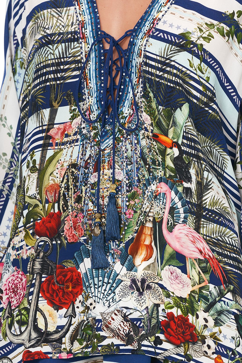 LACE UP BLOUSE SOLIS HEART