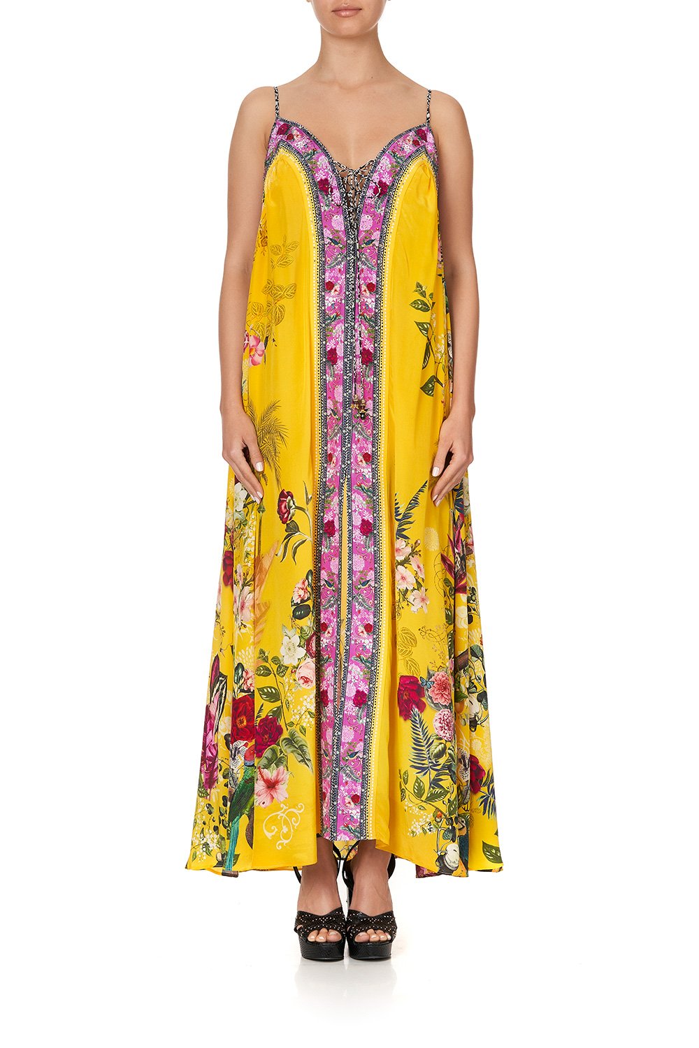 LACE UP FRONT DRESS SAFFRON MOON