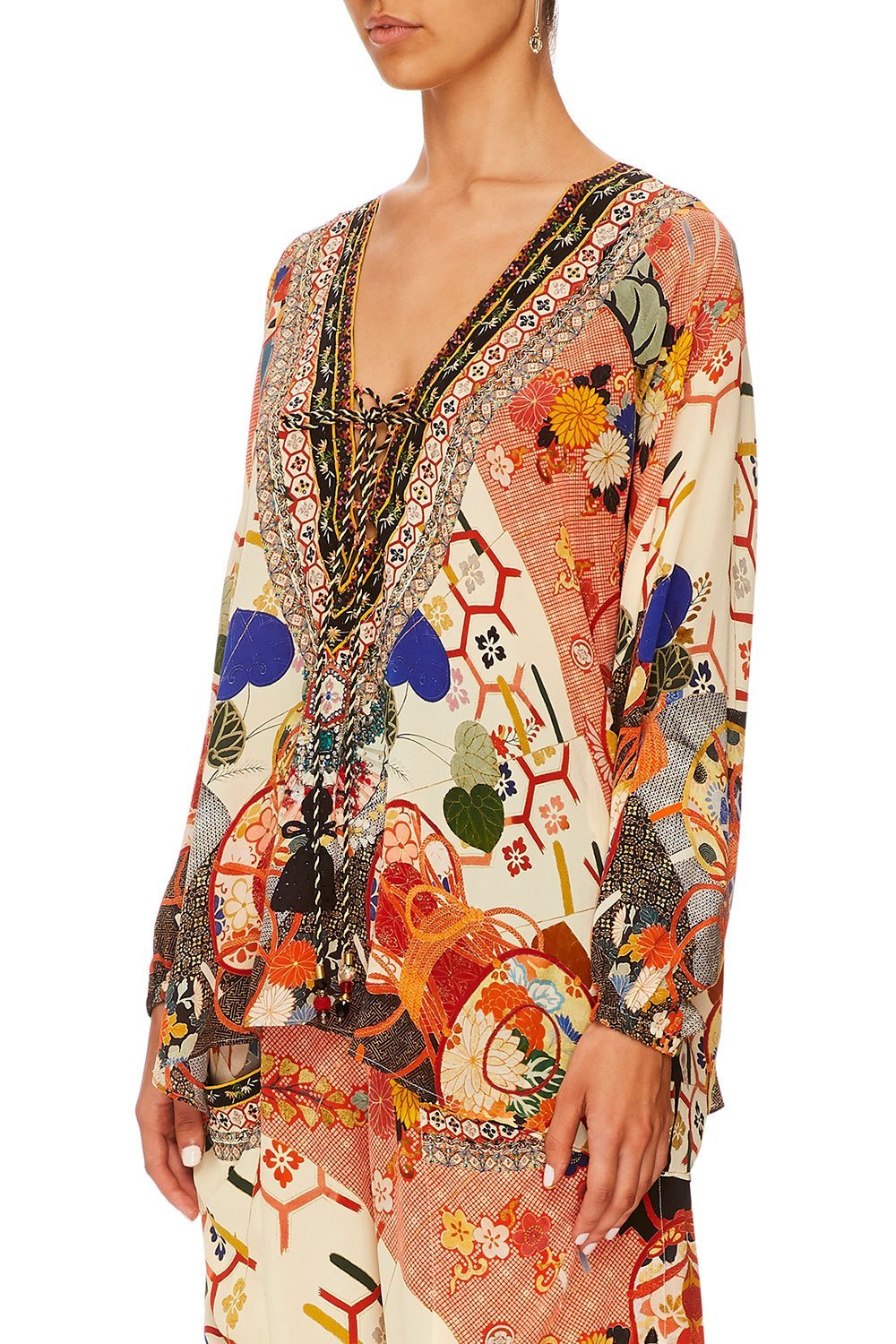 CAMILLA KISSING THE SUN LACE UP SHIRT