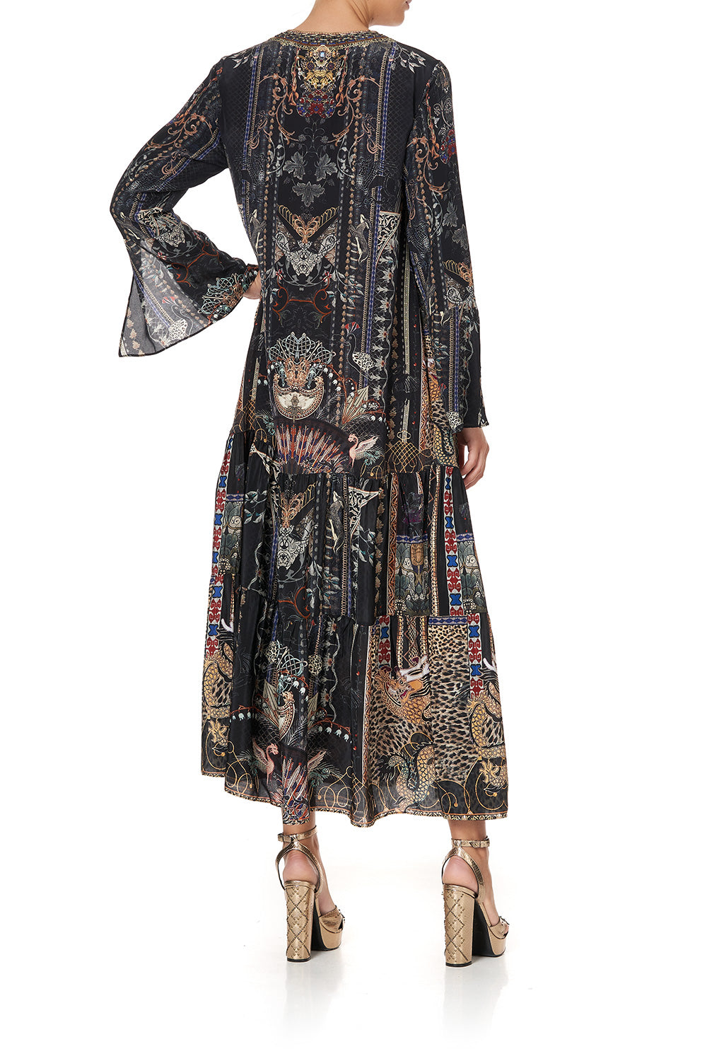 LACE UP DRESS WITH TIERED HEM SON OF SEVEN QUEENS