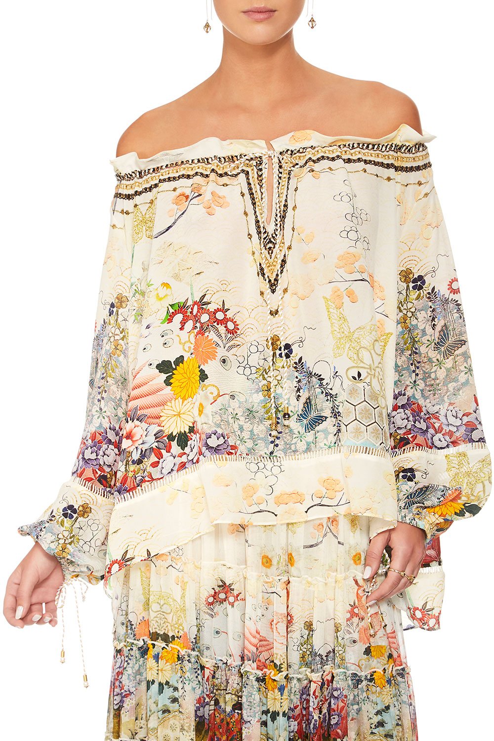 CAMILLA LADY LABYRINTH OFF THE SHOULDER BLOUSE