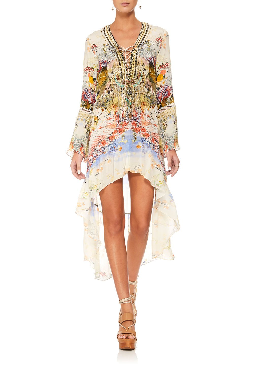 CAMILLA LADY LABYRINTH SHORT DRESS W HIGH LOW HEM