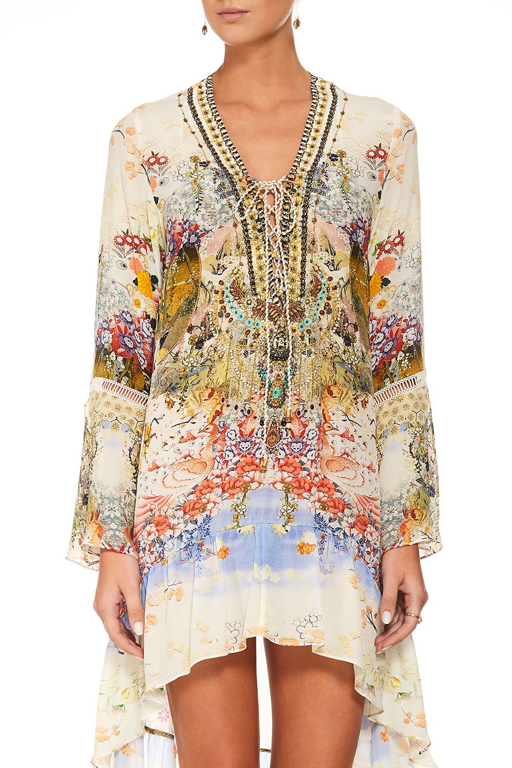 CAMILLA LADY LABYRINTH SHORT DRESS W HIGH LOW HEM