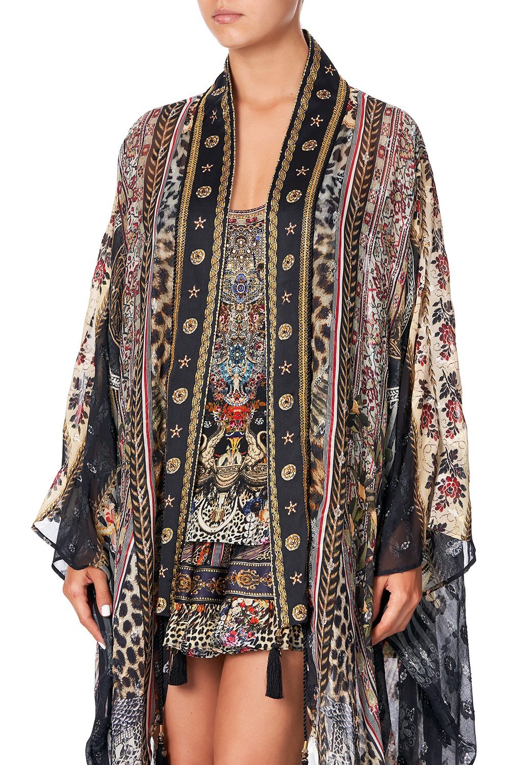 LAYER WITH KIMONO COLLAR MARAIS AT MIDNIGHT